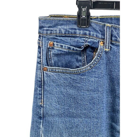 Levis 505 Men's Straight Fit Jeans W38 L34 Blue Denim Casual Streetwear - Picture 4 of 12